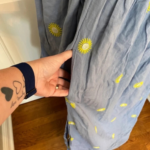 New! Free People Emory Embroidered Sun Midi Dress blue nwot 27068 - Picture 8 of 14